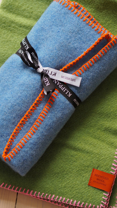 Organic Wool Blanket 65x90 cm Blue