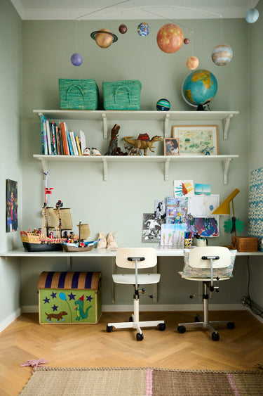 Raffia Storage Basket Mint