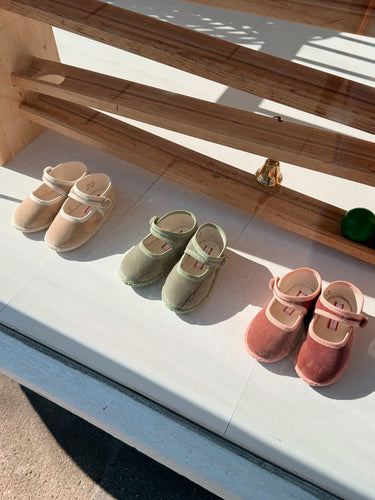 Baby Sko Fløjl Beige 