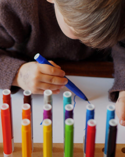 24 Markers with Wooden Box