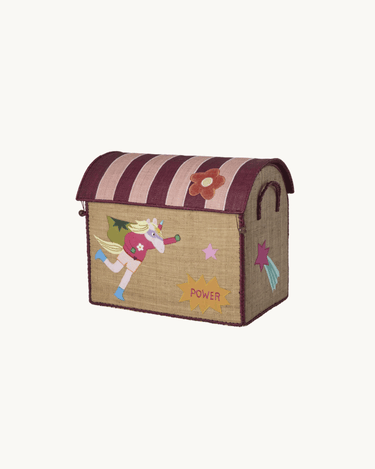 Medium Raffia Basket 'Pink Hero'