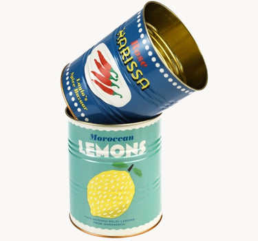 Set of 2 Storage Tins, Lemons