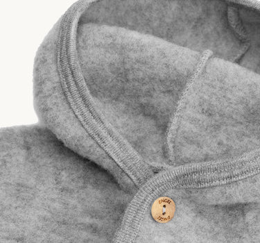 Merino Wool Fleece Jacket, Light Grey