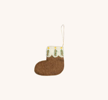 Christmas Ornament, Brown Stocking