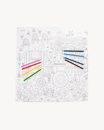 Large Colouring Poster with Pencils