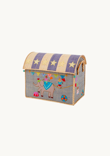 Medium Raffia Kurv 'Cirkus'