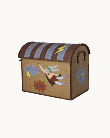 Stor Raffia Kurv 'Brun Helt'